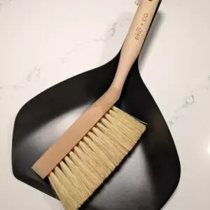 wood hand broom with dustpan