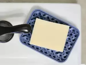 Recovered plastic soap dish
